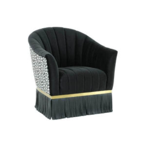 Seville Black Velvet Tassle Armchair - Avant Garde Furniture - Designer Furniture Store & Luxury Home Decor
