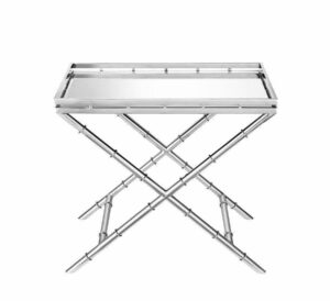 Seville Chrome Bamboo Mirror Tray Table - Avant Garde Furniture - Designer Furniture Store & Luxury Home Decor
