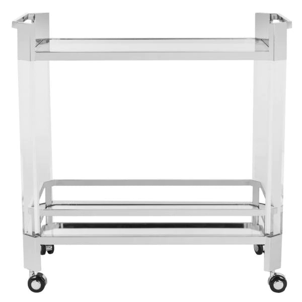Jacques Chrome Lucite Bart Cart - Avant Garde Furniture - Designer Furniture Store & Luxury Home Decor
