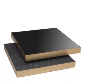 Sheraton Charcoal Oak Brushed Brass Coffee Table - Avant Garde Furniture - Designer Furniture Store & Luxury Home Decor