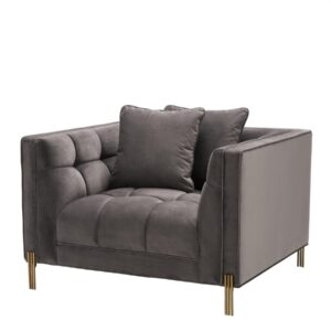 Sienna Savona Grey Velvet Armchair Sofa - Avant Garde Furniture - Designer Furniture Store & Luxury Home Decor