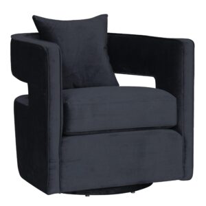 Siricco Black Velvet Swivel Armchair - Avant Garde Furniture - Designer Furniture Store & Luxury Home Decor