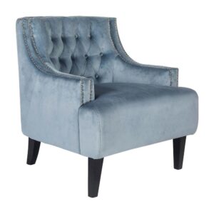 Skyler Tufted Occasional Chair - Dove Grey Velvet - Avant Garde Furniture - Designer Furniture Store & Luxury Home Decor