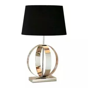 Gabbana Nickel Table Lamp with Black Shade - Avant Garde Furniture - Designer Furniture Store & Luxury Home Decor