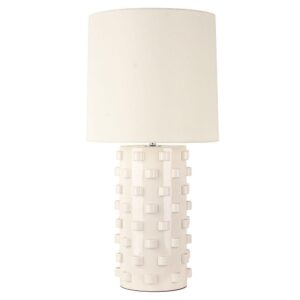 Smithe Ceramic Lamp with White Shade - Avant Garde Furniture - Designer Furniture Store & Luxury Home Decor