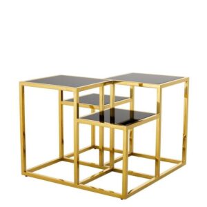 Smythson Gold Smoked Glass Sidetable - Avant Garde Furniture - Designer Furniture Store & Luxury Home Decor