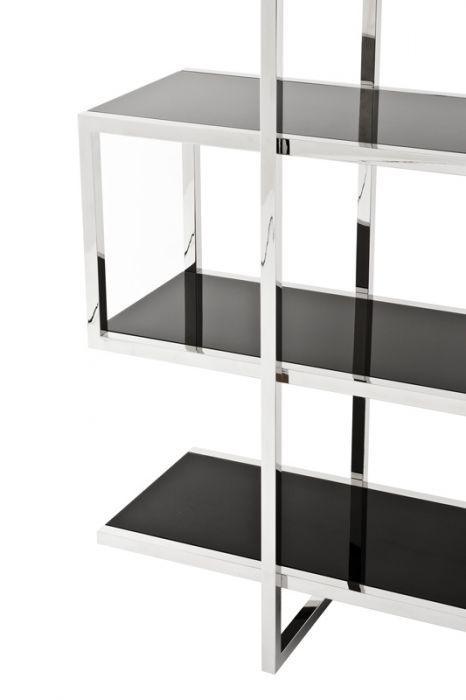 Soho Gold Black Glass Etagere - Avant Garde Furniture - Designer Furniture Store & Luxury Home Decor