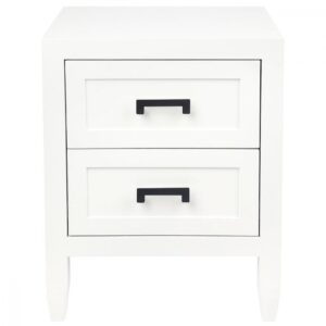 Soloman White Black Bedside Table - Avant Garde Furniture - Designer Furniture Store & Luxury Home Decor