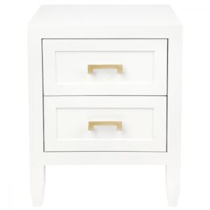 Soloman White Gold Bedside Table - Avant Garde Furniture - Designer Furniture Store & Luxury Home Decor