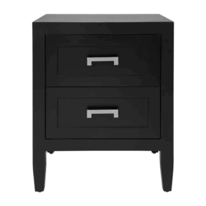 Solomon Black Silver Bedside Table - Avant Garde Furniture - Designer Furniture Store & Luxury Home Decor