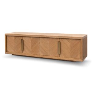 Sorrento Natural Oak Gold Entertainment Unit 180cm - Avant Garde Furniture - Designer Furniture Store & Luxury Home Decor