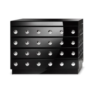 Sphere Black Glass Drawer Chest - Avant Garde Furniture - Designer Furniture Store & Luxury Home Decor