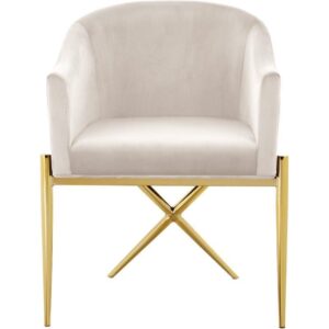 Stiletto Light Beige Velvet Gold Armchair - Avant Garde Furniture - Designer Furniture Store & Luxury Home Decor