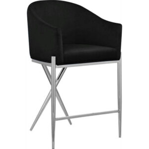 Stiletto Black Velvet Chrome Counter Stool - Avant Garde Furniture - Designer Furniture Store & Luxury Home Decor