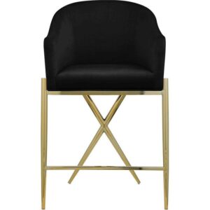 Stiletto Black Velvet Gold Barstool - Avant Garde Furniture - Designer Furniture Store & Luxury Home Decor