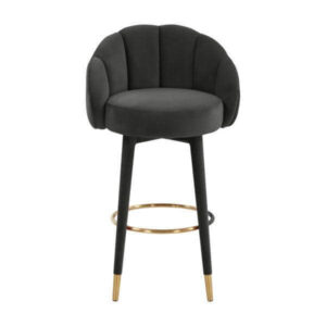 Suri Black Velvet Brass Barstool - Avant Garde Furniture - Designer Furniture Store & Luxury Home Decor