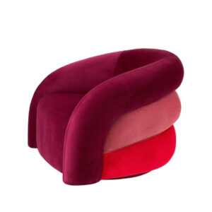 Ventosa Deep Red Velvet Swivel Armchair Sofa - Avant Garde Furniture - Designer Furniture Store & Luxury Home Decor