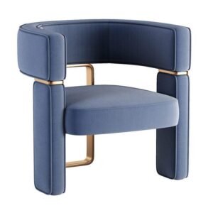 Tempo Blue Velvet Gold Chair - Avant Garde Furniture - Designer Furniture Store & Luxury Home Decor
