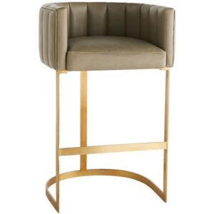 Theodore Tan Leather Brass Counter Stool - Avant Garde Furniture - Designer Furniture Store & Luxury Home Decor