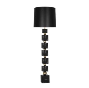 Totem Black Marble Floor Lamp with Black Shade 169cm - Avant Garde Furniture - Designer Furniture Store & Luxury Home Decor