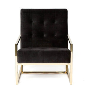 Trendsetter Black Velvet Gold Armchair - Avant Garde Furniture - Designer Furniture Store & Luxury Home Decor