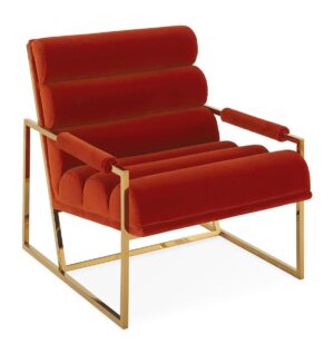 Trendsetter Red Velvet Brass Armchair - Avant Garde Furniture - Designer Furniture Store & Luxury Home Decor