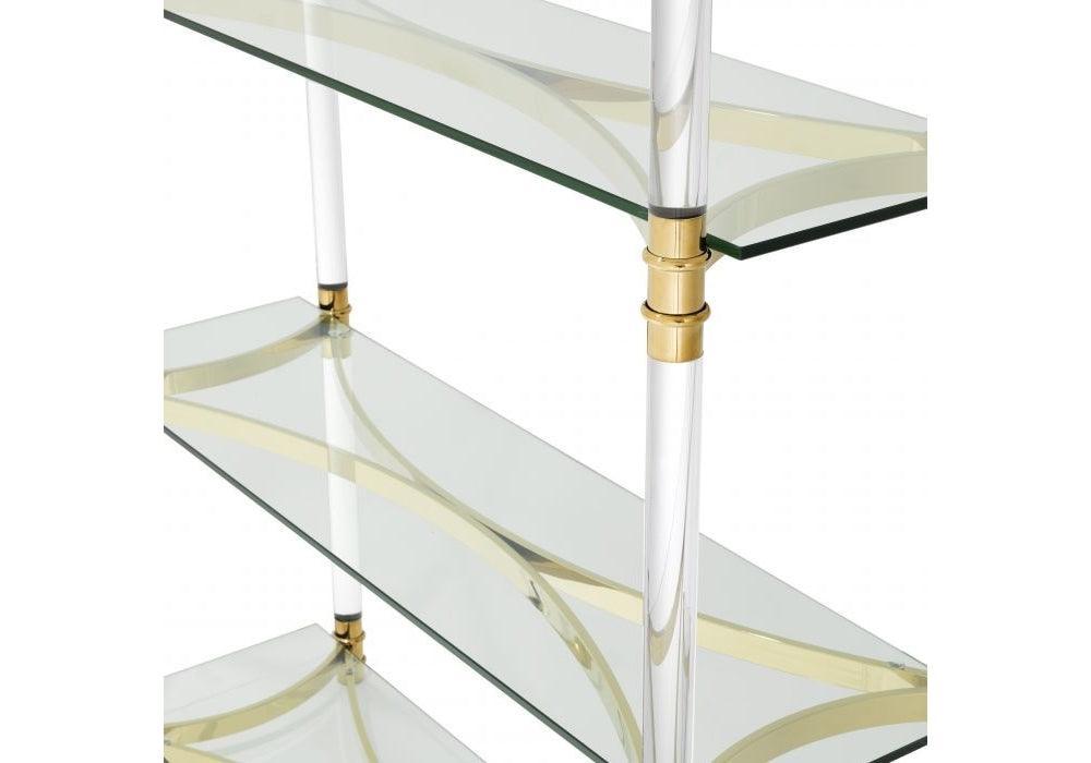 Trento Gold Lucite Etagere - Avant Garde Furniture - Designer Furniture Store & Luxury Home Decor
