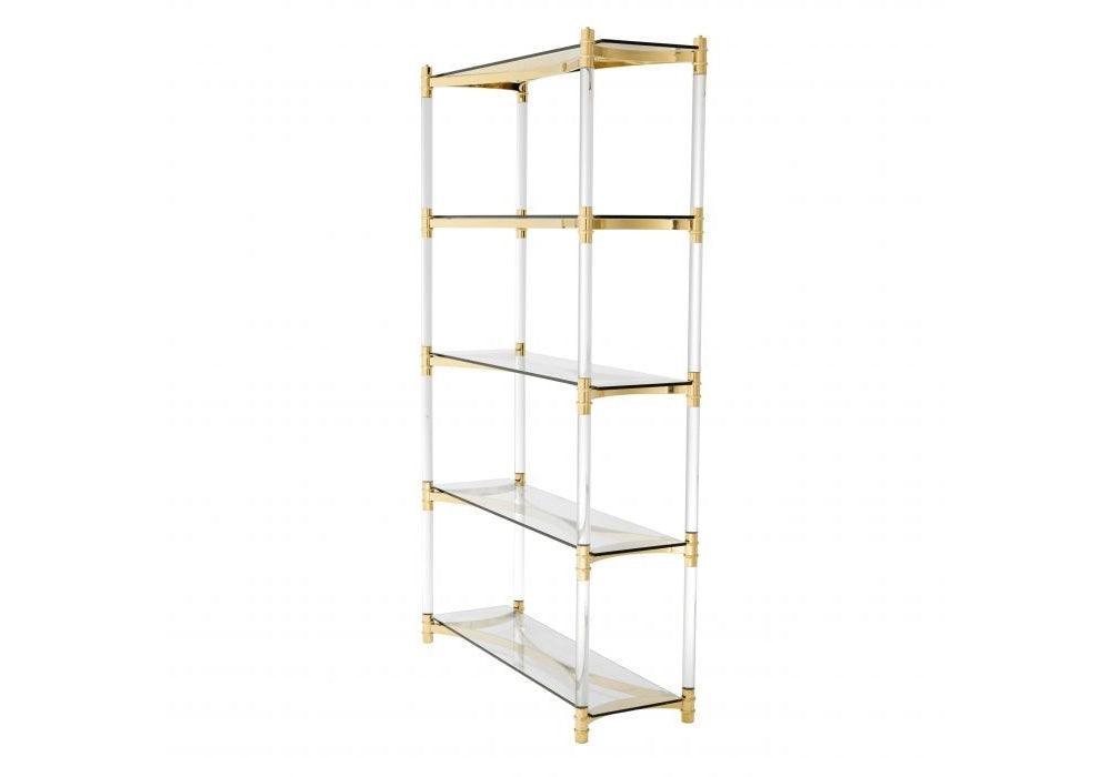 Trento Gold Lucite Etagere - Avant Garde Furniture - Designer Furniture Store & Luxury Home Decor