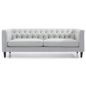 Tuxedo Cool Grey Linen Tufted Sofa - Avant Garde Furniture - Designer Furniture Store & Luxury Home Decor