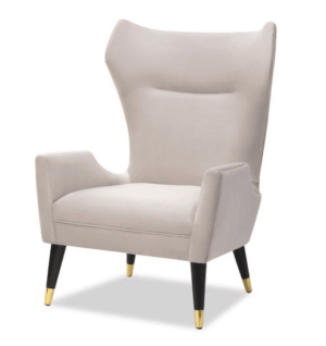 Vendome Limestone Velvet Brass Wing Chair - Avant Garde Furniture - Designer Furniture Store & Luxury Home Decor