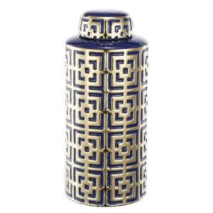 Victoria Blue Gold Greek Key Temple Jar 41cm - Avant Garde Furniture - Designer Furniture Store & Luxury Home Decor