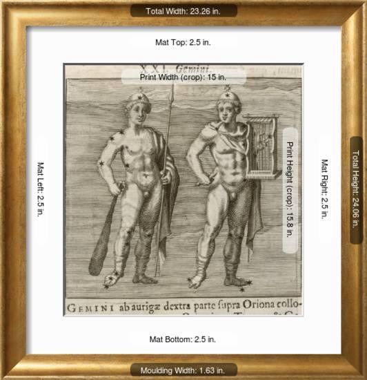 Vintage Zodiac III Fine Art Antique Gold Frame 61cm - Avant Garde Furniture - Designer Furniture Store & Luxury Home Decor