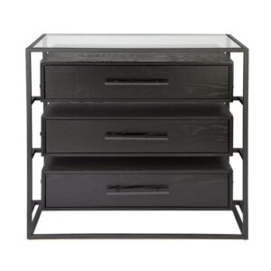 Vogue Black Ash Bedside Large Black - Avant Garde Furniture - Designer Furniture Store & Luxury Home Decor