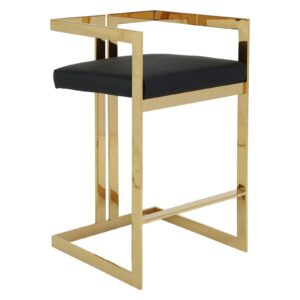 Vogue Black Velvet Gold Counter Stool - Avant Garde Furniture - Designer Furniture Store & Luxury Home Decor