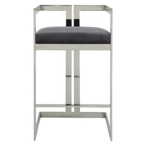 Vogue Dark Grey Chrome Counter Stool - Avant Garde Furniture - Designer Furniture Store & Luxury Home Decor