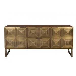 Voltan Antique Brass Buffet with Drawer - Avant Garde Furniture - Designer Furniture Store & Luxury Home Decor