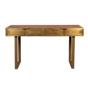 Voltan Antique Brass Console with Drawer - Avant Garde Furniture - Designer Furniture Store & Luxury Home Decor