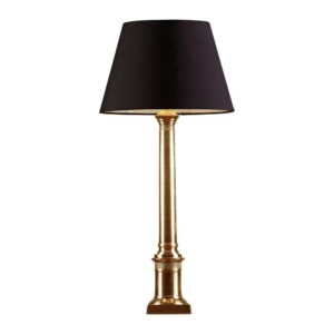 Wilshire Antique Brass Pillar Lamp with Black Shade - Avant Garde Furniture - Designer Furniture Store & Luxury Home Decor