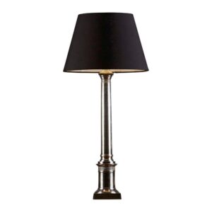 Wilshire Antique Silver Table Lamp with Black Lamp Shade - Avant Garde Furniture - Designer Furniture Store & Luxury Home Decor