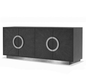 Wyatt Charcoal Oak Brushed Nickel Buffet - Avant Garde Furniture - Designer Furniture Store & Luxury Home Decor