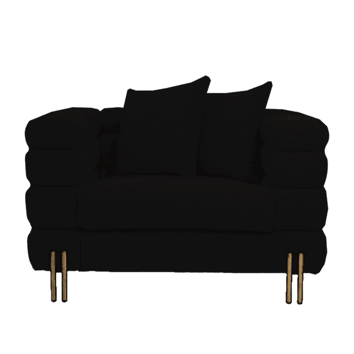 York Black Boucle Chrome Armchair Sofa - Avant Garde Furniture - Designer Furniture Store & Luxury Home Decor