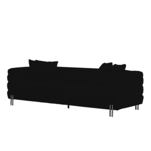 York Black Boucle Chrome Sofa 230cm - Avant Garde Furniture - Designer Furniture Store & Luxury Home Decor