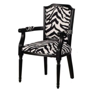 Zambezi Zebra Linen Black Armchair - Avant Garde Furniture - Designer Furniture Store & Luxury Home Decor