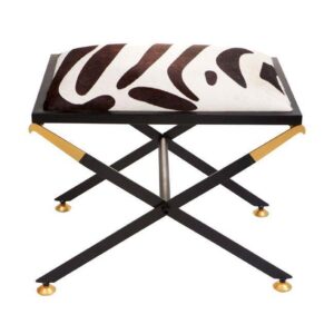 Zanzibar Zebra Cowhide Ottoman Stool 50cm - Avant Garde Furniture - Designer Furniture Store & Luxury Home Decor