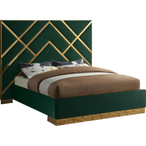Zara Emerald Velvet Gold Bed - Avant Garde Furniture - Designer Furniture Store & Luxury Home Decor