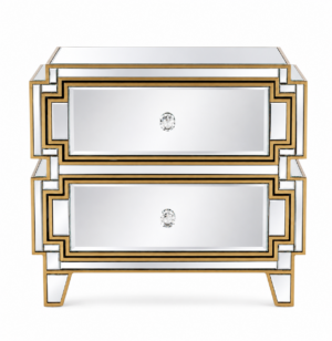 Nouveau Mirror Antique Gold Bedside Table