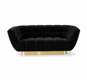 Metamorphosis Black Velvet Brass Sofa