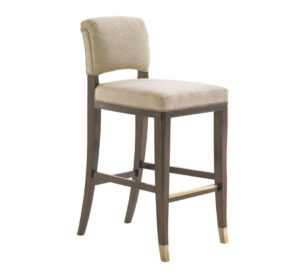 Lexington Walnut Beige Linen Counter Stool