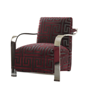 Lexington Rouge Velvet Chrome Armchair