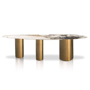 Lagos Patagonia Marble Brass Dining Table 290cm
